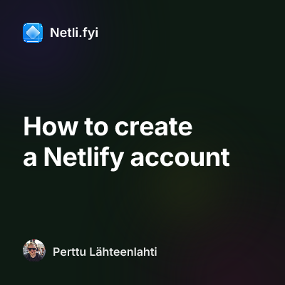 How to create a Netlify account