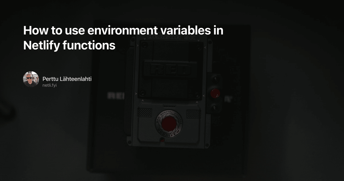 How to use environment variables in Netlify functions
