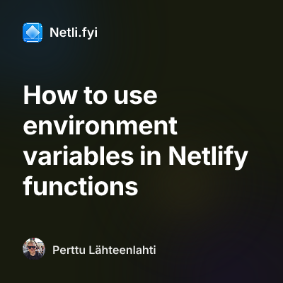 How to use environment variables in Netlify functions