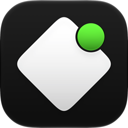 Netli.fyi app icon: a white diamond with a green status dot on a black tile